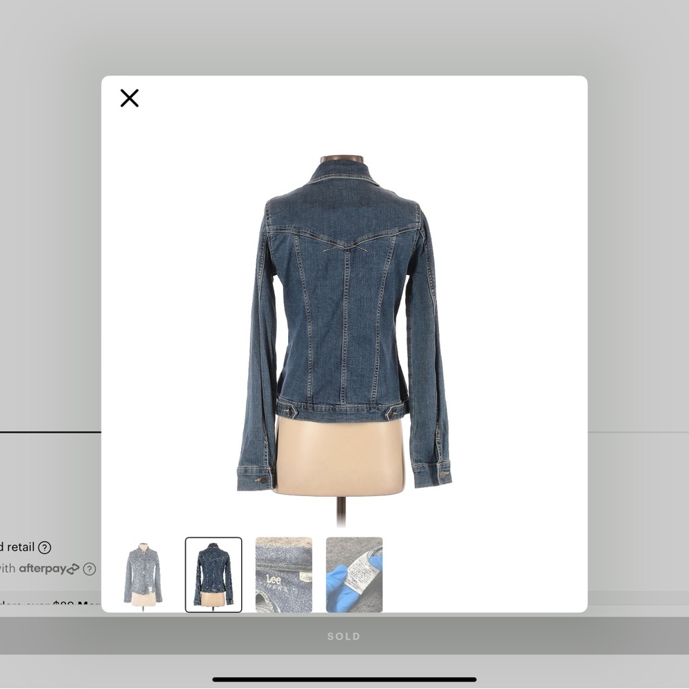 Riders by Lee Blue Jean Jacket with Classic Style and Cropped Length - Picture 2 of 4